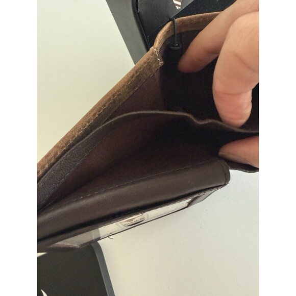 American Bison Men’s Brown Logo Genuine Leather Wallet Two Tone Materials - Picture 8 of 11